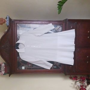 Zara White Pleated Dress